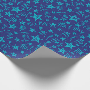 Papel De Regalo Playa Marítima Boda Océano Starfish Azul Seamless