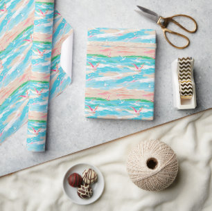 Papel De Regalo Playa Palm Beach Tropical