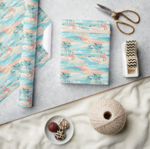 Papel De Regalo Playa Palm Beach Tropical Island