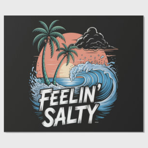 Papel De Regalo Playa sintiendo salado vacaciones de verano 70S