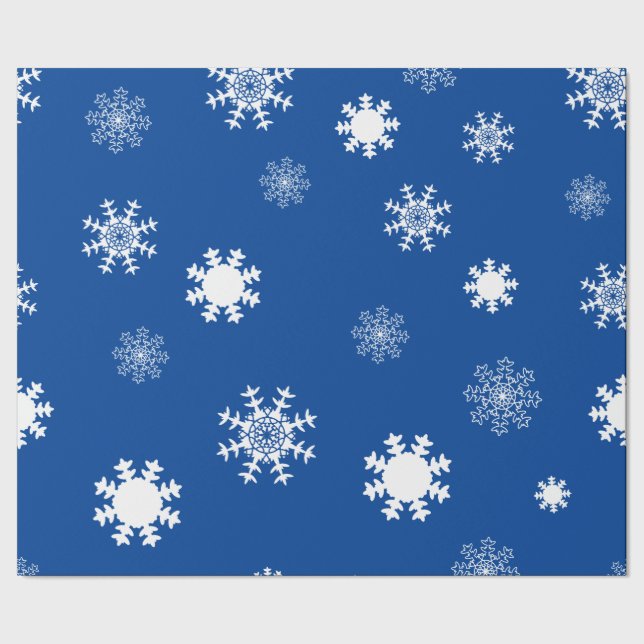 Papel De Regalo Playas Monocromáticas de Nieve Azul (Costura)