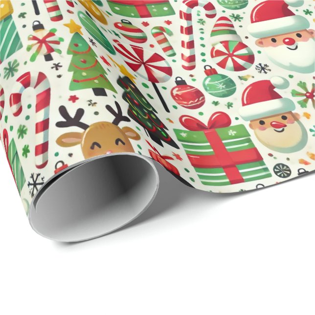 Papel De Regalo Playful Christmas Wrapping Paper for Kids (Esquina del rollo)