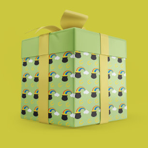 Papel De Regalo Playful St. Patrick's Day Pot of Gold & Rainbow