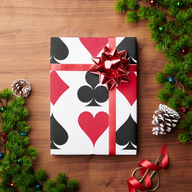 Papel De Regalo Playing cards symbols pattern (Regalo de vacaciones)