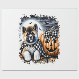 Papel De Regalo Plaza de Halloween de perro Akita