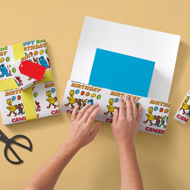 Papel De Regalo Plaza Sésamo | Globos de cumpleaños (Subido por el creador)