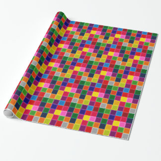 Papel De Regalo Plazas y bandas multicolores Girly