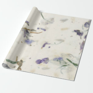 Papel De Regalo Plomo de hierba floral natural Mint Earth Iris Mul
