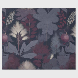 Papel De Regalo Plum Fig & Pampas Grass Seamless Autumn