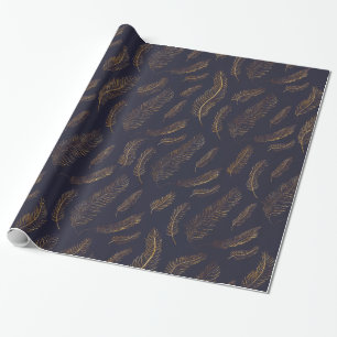 Papel De Regalo Pluma del oro modelada
