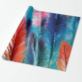 Papel De Regalo Plumage de color de agua: Patrones de plumas suave