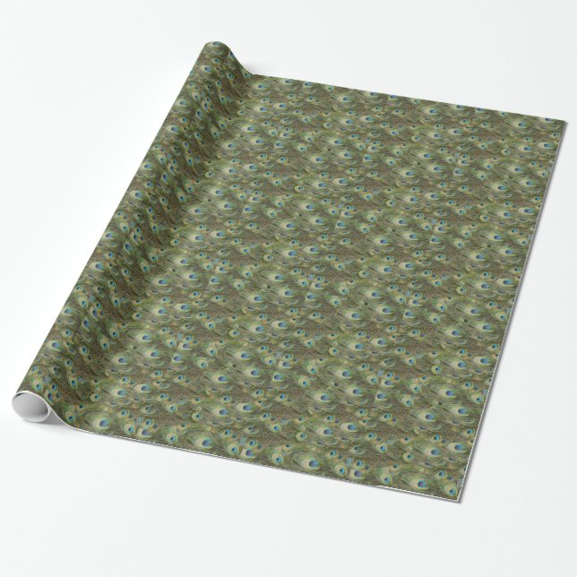 Papel De Regalo Plumas del pavo real (Desenrollado)