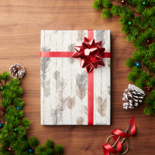 Papel De Regalo Plumas Navideñas Cremosas Acogedoras