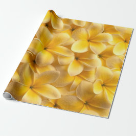 Papel De Regalo Plumeria Flora Amarilla