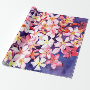 Papel De Regalo Plumeria flotante
