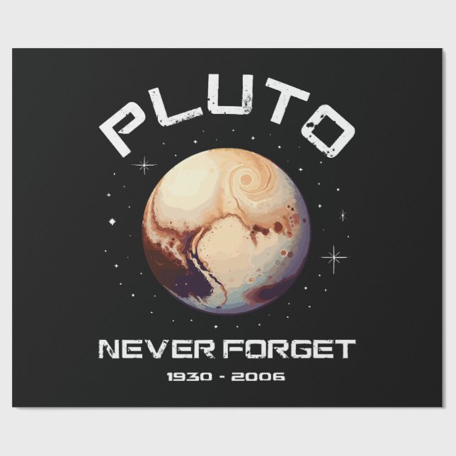 Papel De Regalo Plutón Nunca Olvides (Superficie plana)