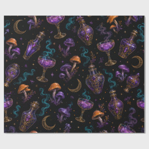 Papel De Regalo Poción gótica de bruja Halloween