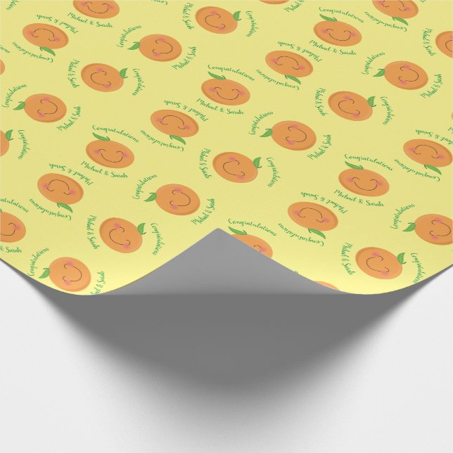 Papel De Regalo Poco Cutie Tangerine Baby Shower Sexo Neutral (Esquina)
