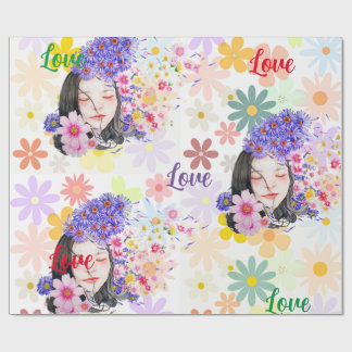Papel De Regalo Poder de flor-poder de chica