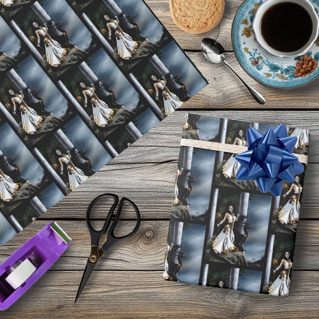 Papel De Regalo Poderosa Hechicera de Fantasía Guardiana del Dragó (Subido por el creador)