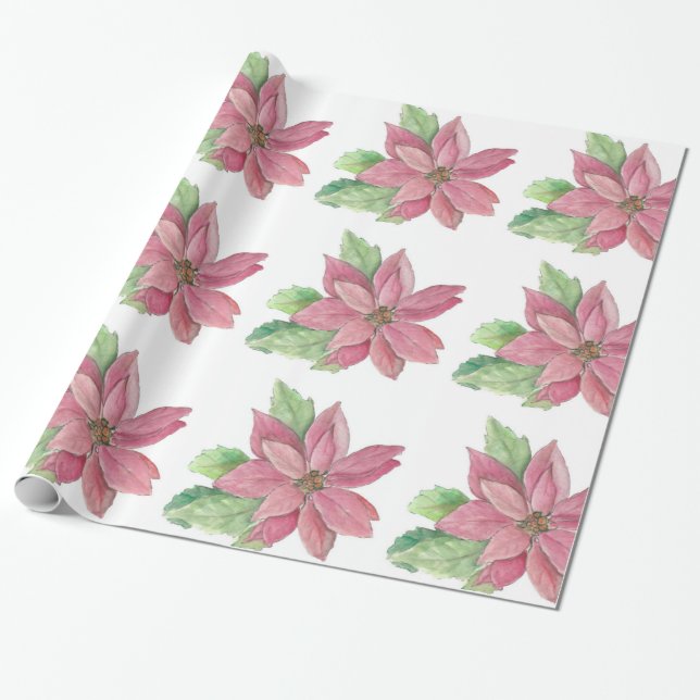 Papel De Regalo Poinsettia (Desenrollado)