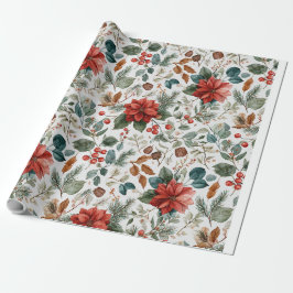 Papel De Regalo Poinsettia Christmas Wrapping Paper