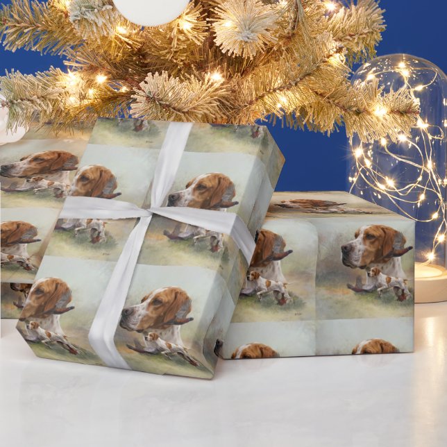 Papel De Regalo Pointer Inglés (Vacaciones)
