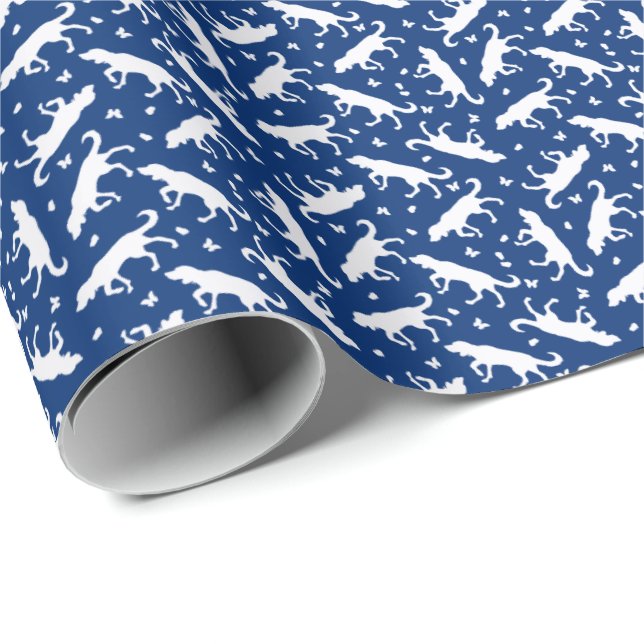 Papel De Regalo Pointers and Butterflies (Blue) Wrapping Paper (Esquina del rollo)