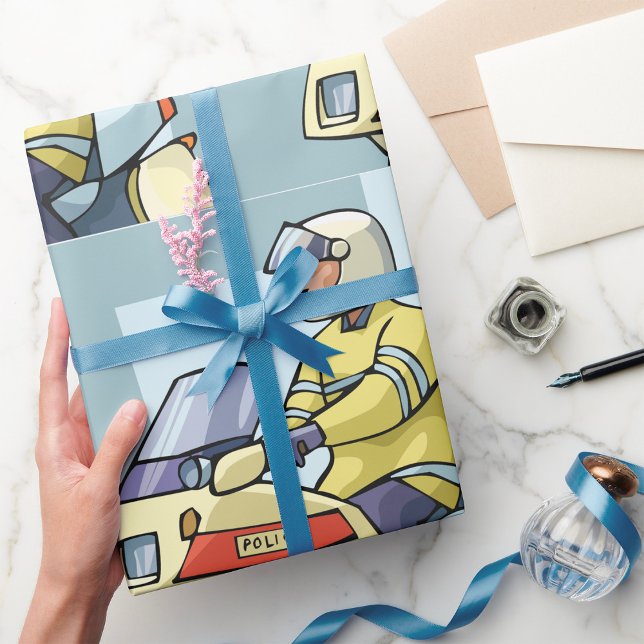 Papel De Regalo Police Motorcycle Officer Law Enforcement (Subido por el creador)