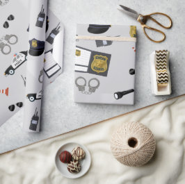 Papel De Regalo Police Themed Policeman Cop Pattern