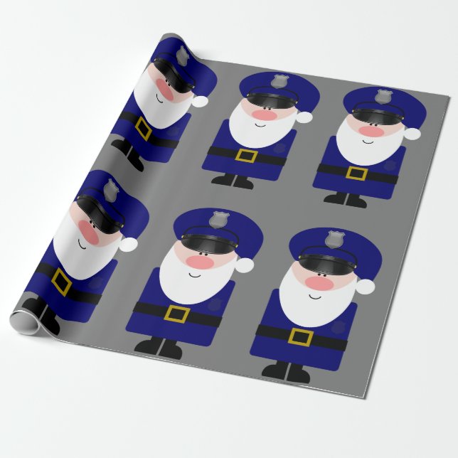Papel De Regalo Policía Santa (Desenrollado)
