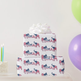Papel De Regalo Política de EE.UU. Democrático Donkey Elefante Rep
