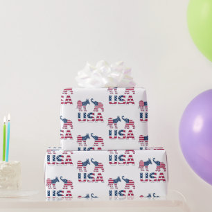 Papel De Regalo Política de elefantes republicanos en burro demócr