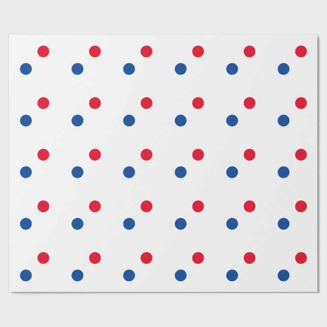 Papel De Regalo Polka azul rojo puntos Personalizado blanco vacaci (Costura)