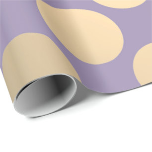 Papel De Regalo Polka Big Dots Purple Plum Foxier Gold Marfil