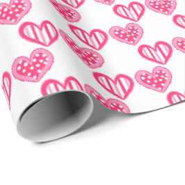 Papel De Regalo Polka Dot And Stripes Hearts