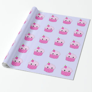 Papel De Regalo Polka Dot Cupcakes Smiley