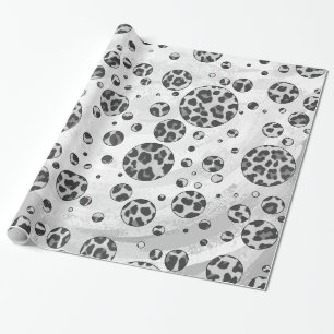 Papel De Regalo Polka Dot Leopardo Diseño en blanco y negro
