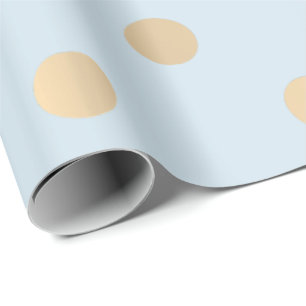 Papel De Regalo Polka Dots Blue Pastel Champaigne Gold