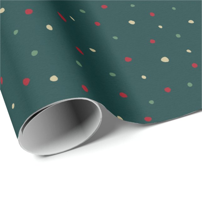 Papel De Regalo Polka Dots Holiday (Esquina del rollo)