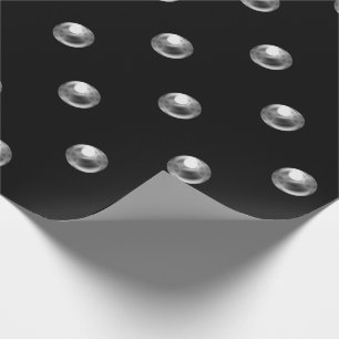 Papel De Regalo Polka Dots Pearls Black Silver Gray 3D Efecto
