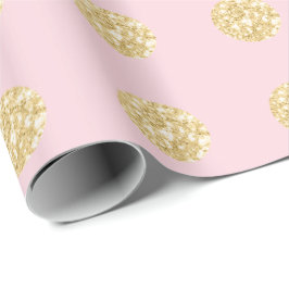 Papel De Regalo Polka Dots Purpurina Chispa Rosa Champaigne