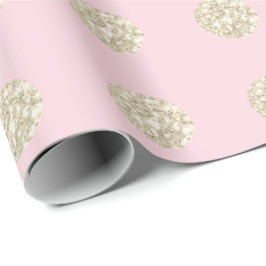 Papel De Regalo Polka Dots Purpurina Sparkly Pastel rosado Rubor I