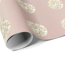 Papel De Regalo Polka Dots Purpurina Sparkly Pearl Rosa Pastel Ivo