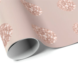 Papel De Regalo Polka Dots Purpurina Sparkly Pearl Rosa Pastel Rub