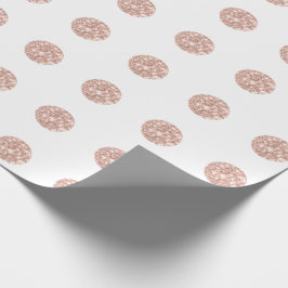 Papel De Regalo Polka Dots Purpurina White Spark Gold Bridal Boda