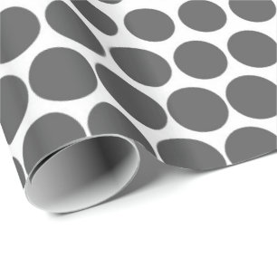 Papel De Regalo Polka gris punto blanco moderno
