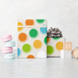 Papel De Regalo Polka mareada, retro divertido y colorido marca el