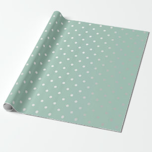 Papel De Regalo Polka pequeños puntos pequeños, pasta verde mint g