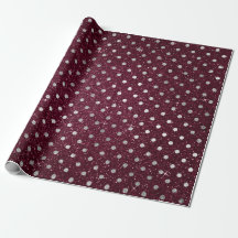 Polka Plateado Dots Gray Purpurina Beet Burgundy